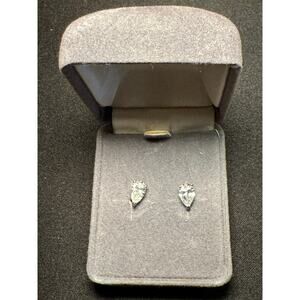 Vintage 925 Silver Pear Shaped Diamonique Stud Earrings